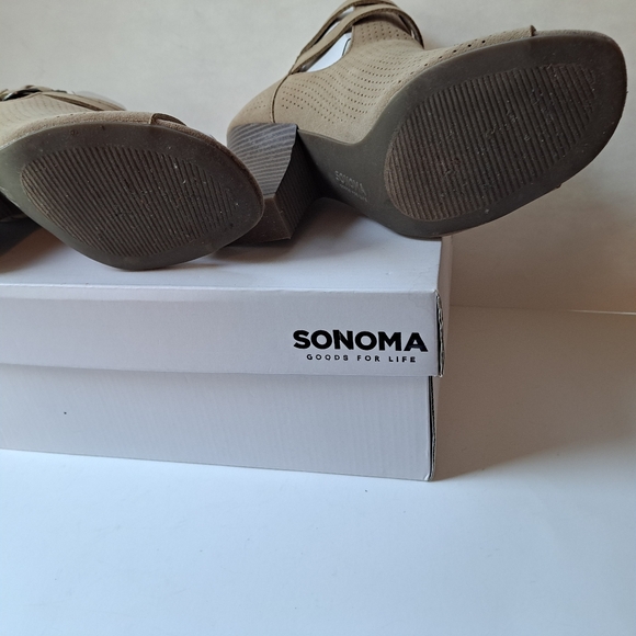 Sonoma Peep Toe Chunky Heel Sandals Booties | Sz 8 | NIB - Picture 10 of 11